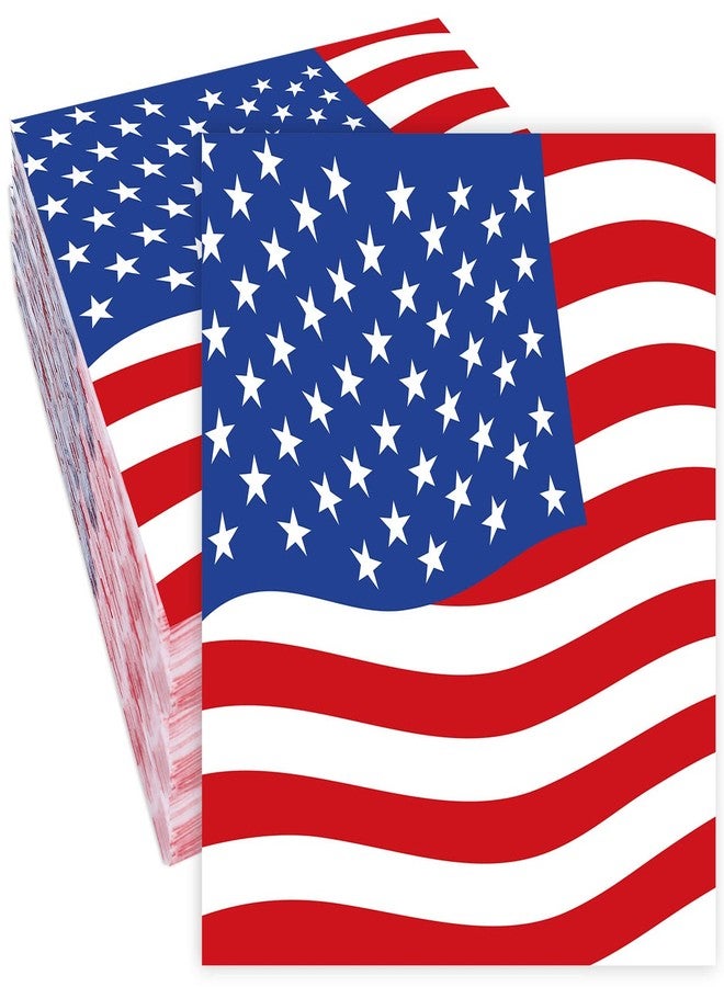 وولاين مناديل ورقية وطنية من والين، مقاس 6.5 × 6.5 بوصة، مزينة بعلم أمريكي، للاستخدام مرة واحدة، مناسبة للاحتفال بيوم الاستقلال الأمريكي (4 يوليو) بألوان الأحمر والأزرق والأبيض والنجوم والخطوط، عبوة من 80 منديلًا. - Image 1